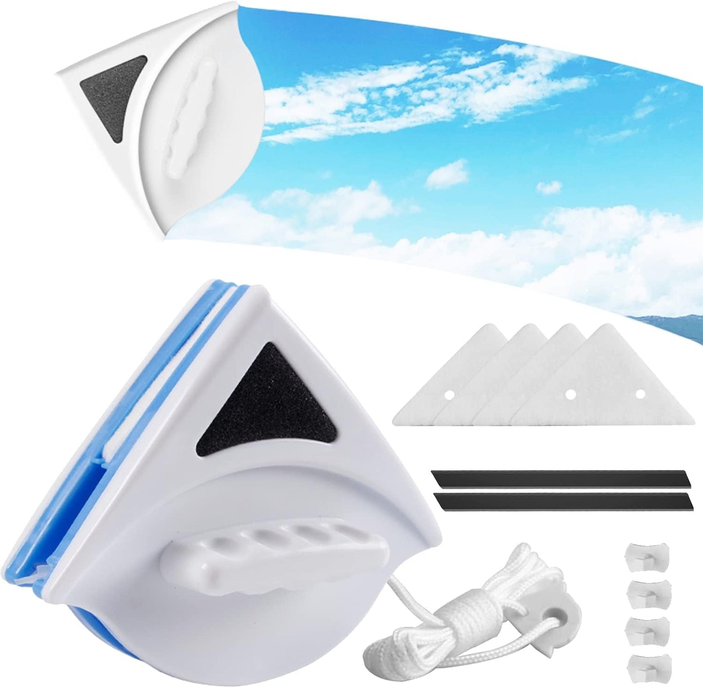 Limpia Vidrios Magnetico Triangular Glass Cleaner