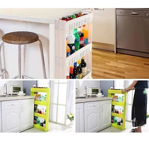 Estante Organizador 3 Niveles con ruedas Cocina Baño Multiuso Premium