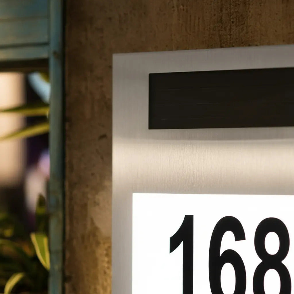 Cartel Residencial Solar Numero De Puerta Calidad Premium