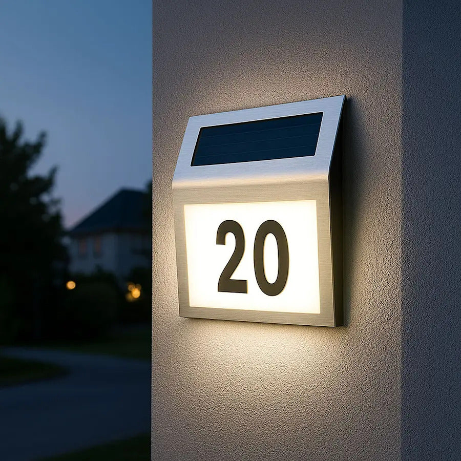 Cartel Residencial Solar Numero De Puerta Calidad Premium