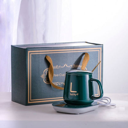 Taza Ceramica Lucky Con Base Calentador Inteligente [PREMIUM]