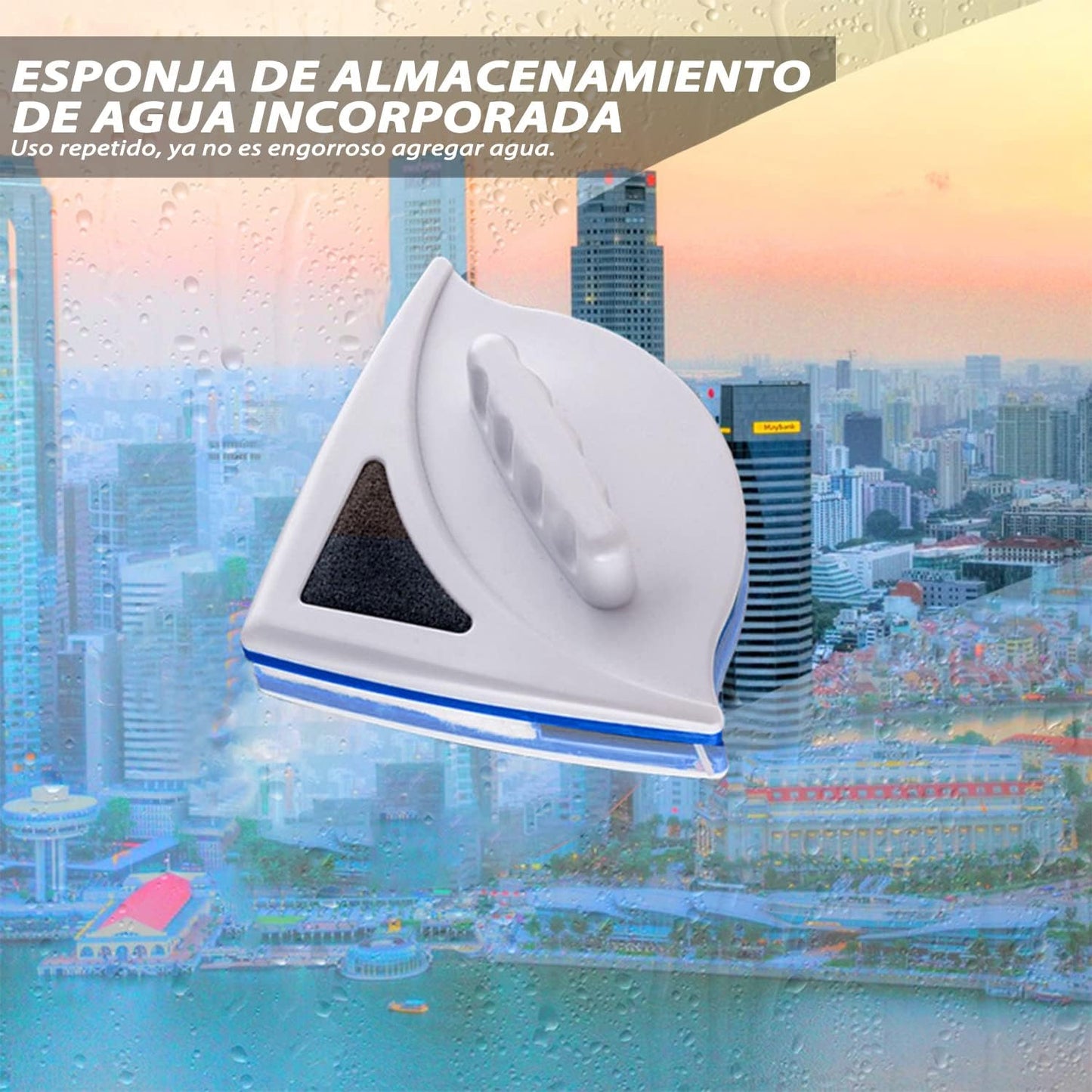 Limpia Vidrios Magnetico Triangular Glass Cleaner