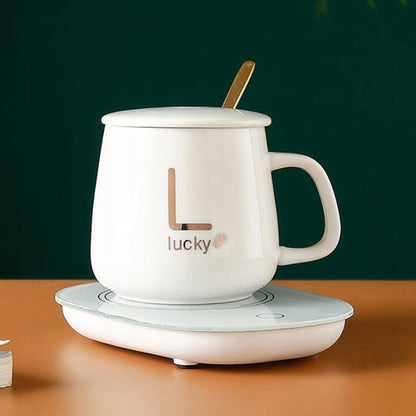 Taza Ceramica Lucky Con Base Calentador Inteligente [PREMIUM]