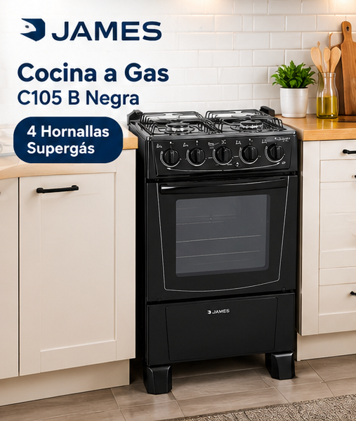 Cocina a Gas James C 105 B 4 Hornallas Supergás Premium