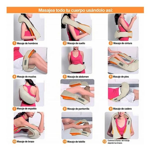 Masajeador Electrico Cuello Espalda Cervical Hombros Premium