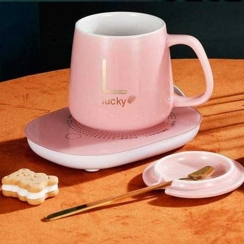 Taza Ceramica Lucky Con Base Calentador Inteligente [PREMIUM]